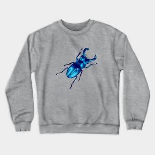 Colorful blue stag beetle illustration Crewneck Sweatshirt